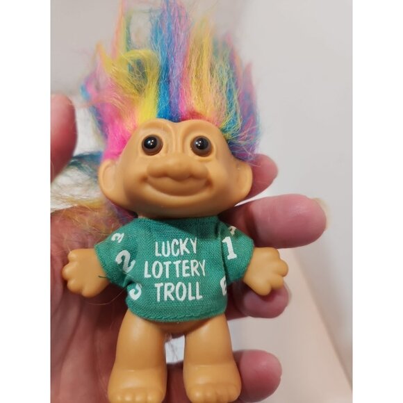 Vintage Lot of 4 Trolls - Lotto Rainbow Chicken and Baby Rainbow - Picture 11 of 16